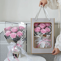 Couleur véritable Bouquet séché naturel pour toujours bouquet de fleurs préservées rose éternelle pour maman femme