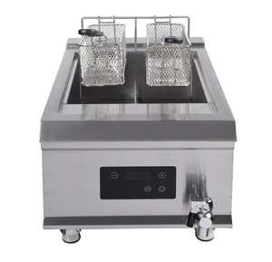 <span class=keywords><strong>Friteuse</strong></span> à induction de table commerciale avec deux paniers en acier inoxydable 304, <span class=keywords><strong>friteuse</strong></span> électrique à huile profonde pour cuisine de restaurant - Product Image 2