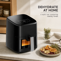 Friteuse à air électrique multifonction carrée moderne 4,5 L 1200 W pour friture, cuisson, rôtissage, réchauffage et compatible VR