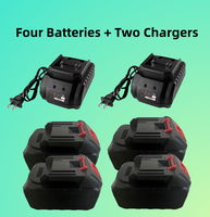 Jeu d'outils sans fil au lithium-ion 4 pièces marteau électrique meuleuse d'angle perceuse électrique et jeu de clés pour réparations