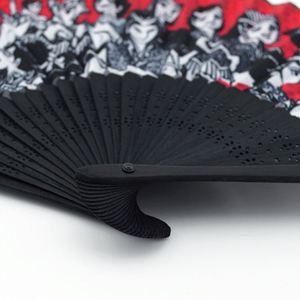 Éventail publicitaire personnalisé, promotion de la marque, éventail pliant à manche en bambou, dessin animé japonais, cadeau d'affaires classique pour mariage - Product Image 5