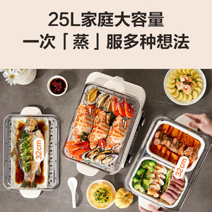ซูปอร์เครื่องนึ่งอาหารไฟฟ้า 3 ชั้น 1500W ระบบควบคุมเวลาแบบกลไก ตัวเครื่องพลาสติก ฝาปิดกระจกนิรภัย - Product Image 4