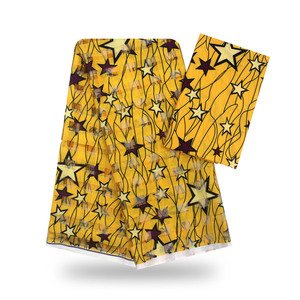 Beautifical Lembut Wanita Berpakaian Grosir Dicetak Kain Sutra Renda African 3 Yard Organza + 3 Yard Pita Renda