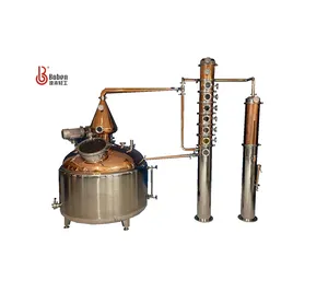 Equipamentos de distilação de álcool moonshine de 400 litros com coluna de refluxo de cobre ou aço inoxidável