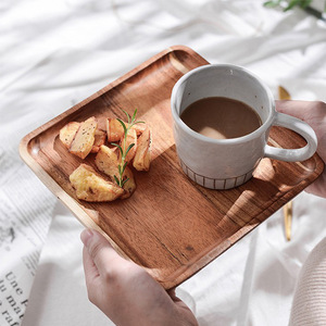 Plateaux de service en bois d'acacia rectangulaires ovales, taille personnalisable, pour servir les aliments, utilisation en cuisine - Product Image 2
