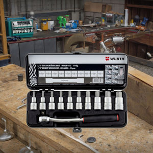 Nuevo Original <span class=keywords><strong>Wuerth</strong></span> 1/2 Llave de trinquete Hexagonal Spinner Socket Set-11 piezas 096513110-Llave de trinquete * 1 5/6/7/8/9/10/12/14/17/19mm - Product Image 4