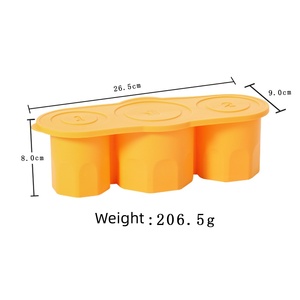 Moule à glaçons en silicone personnalisable à 3 compartiments, sans BPA, facile à démouler, avec couvercle, pour congélation alimentaire et préparation de repas - Product Image 4