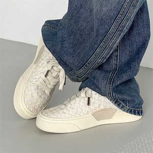 Handmade woven breathable skate shoes summer comfortable solid-color <b>canvas</b> shoes thick-soled casual shoes for men and women - Product Image 4