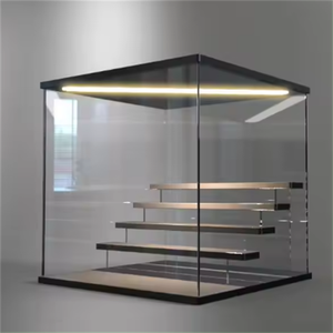 Rõ ràng <span class=keywords><strong>Acrylic</strong></span> figurine hiển thị trường hợp với ánh sáng <span class=keywords><strong>LED</strong></span> 4 Tier chống bụi hộp hiển thị cho sưu tầm - Product Image 1