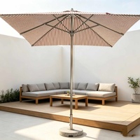 Edelstahl-Mittelsäulen-Sonnenschirm im modernen Design, wasserdicht, für den Außenbereich, mit Zugseilöffnung, in verschiedenen Größen erhältlich