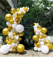 Kit d'arche de ballons en PVC pliable, support doré, base remplissable d'eau, portable et durable pour mariage, anniversaire, vente en gros, OEM