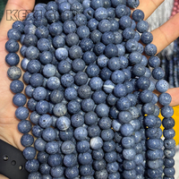 Perles de pierres précieuses en corail bleu naturel en gros 4mm 6mm 8mm 10mm 12mm perles rondes en vrac de corail bleu naturel pour la fabrication de bijoux