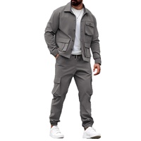 Ensemble pantalon et veste de travail vintage robuste pour homme, style américain, multi-poches, tendance, pour l'été, transfrontalier