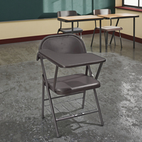 Chaise d'étudiant moderne avec tablette d'écriture pliable, table d'étude pour adultes pour la maison, le bureau, l'école, l'hôpital, la salle de sport, en métal durable