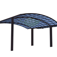 Pare-soleil extérieur étanche en polycarbonate aluminium pour voiture, cadre métallique pour parking, bois traité sous pression, type naturel