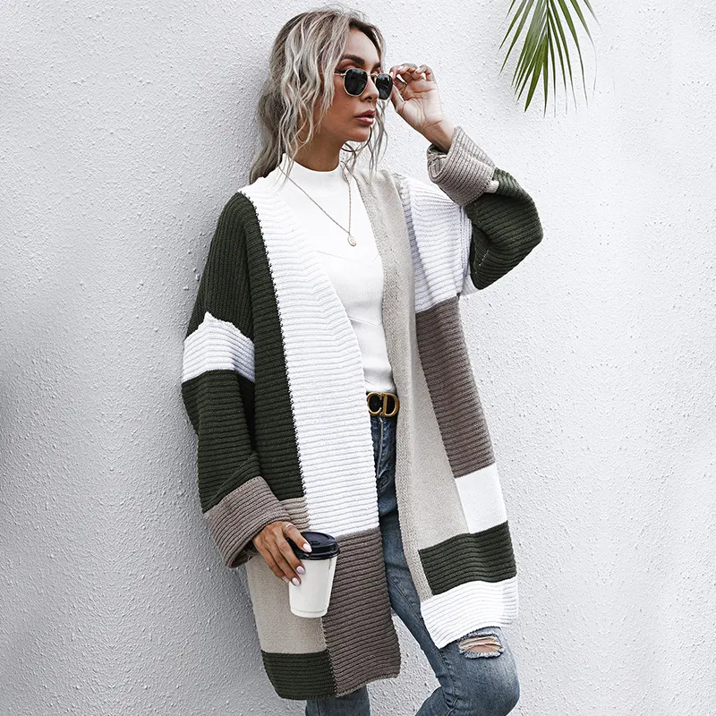 Cardigan Sweater Women Multi Color Knitted Oversize Jumper Long Cardigan Women