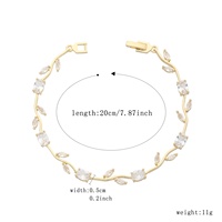 Pulsera de latón chapada en oro de 14 quilates con diseño de tulipán y rosa, con cierre, delicada, con circonitas de colores, para mujer, regalo, venta al por mayor