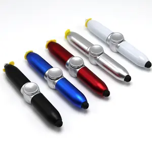 Light And Stylus Pen 2024 Creative Multi Functional Fingertip Gyro Pen Reduce Pressure Stylus Fidget Ballpoint Pens With LED Light