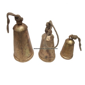 กระดิ่งเหล็กโบราณทำมือพร้อมหูหิ้วเชือกสำหรับม้า ลา ควาย ช้าง และวัว - Product Image 1