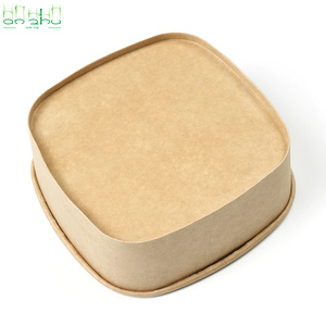 Bol à salade jetable en papier biodégradable de haute qualité avec couvercle - Product Image 1