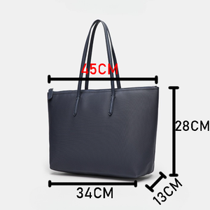 Borsa tote leggera da donna in stile francese, in PU, tinta unita, con chiusura aperta, grande capacità, impermeabile. - Product Image 3