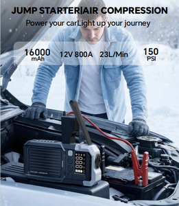 คอมเพรสเซอร์ Newsmy 2-in-1 กระแสสตาร์ท 1200A 150psi พร้อมหน้าจอ LED สำหรับรถยนต์ มอเตอร์ไซค์ จักรยาน และลูกบอล - Product Image 6