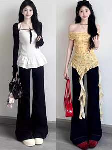 Vente chaude femmes été décontracté <span class=keywords><strong>taille</strong></span> haute jean droit XL <span class=keywords><strong>taille</strong></span> respirant Design motif couleur unie teinture lavable - Product Image 6