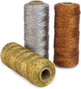 ROPEMATE Cordon métallique doré 1mm 1.5mm 3 brins 100m pour artisanat de Noël et emballage cadeau - Product Image 2
