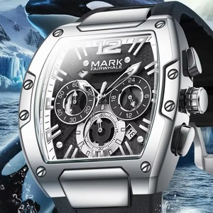 นาฬิกาข้อมือควอตซ์ Mark Fairwhale รุ่น FW-5950 หน้าปัดทรง Tonneau ดีไซน์ใหม่ สปอร์ต ทันสมัย เรืองแสง โครโนกราฟ กันน้ำ สำหรับผู้ชาย - Product Image 3