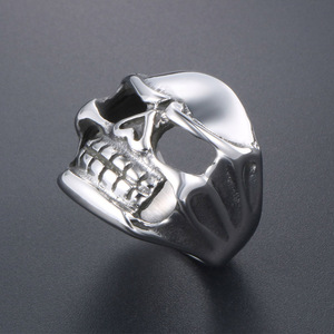 <b>Skull</b> <b>Ring</b> Stainless Steel Men's Fashion Jewelry Retro Geometric Design Gift Accessory - Product Image 2