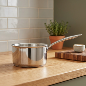 Modern 18cm Triply Stainless Steel Saucepan 304 Food Grade with <b>Lid</b> Heavy Duty Kitchen Cookware for Home Cooking Restaurant - Product Image 1