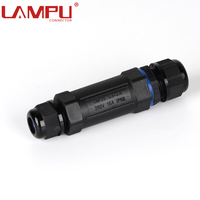 Venta caliente IP68 4 pines macho a hembra adaptador enchufe Internet Caja impermeable Conectores eléctricos para iluminación exterior