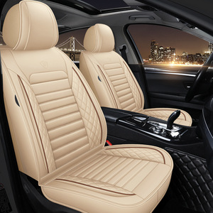 Housse de siège de <span class=keywords><strong>voiture</strong></span> en cuir durable de style professionnel, couverture complète avant et partielle arrière, couleur personnalisée, ensemble de 5 pièces, ajustement universel - Product Image 2