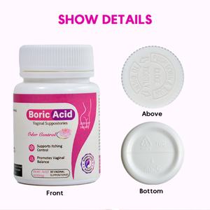 Supositorios Vaginales de Ácido Bórico con Fórmula Personalizada Chinaherbs, Higiene Femenina, Limpieza Vaginal, Efecto Deslizante, 600 mg Cada Uno, Clínicamente Probado - Product Image 2