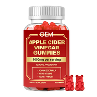 Gummies de Vinaigre de Cidre de Pomme en Vrac 1000mg 60 Unités Vitamines B Végétaliennes Saveur Pomme Naturelle Marque Privée OEM