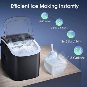 Machine à glaçons électrique portable mini en acier inoxydable pour la cuisine, la maison, les hôtels et l'extérieur avec boîtier en plastique - Product Image 3