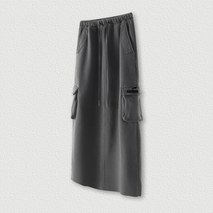 Set Personalizzato Autunno Inverno con Gonna e Felpa con Cappuccio per Donne, Felpa Vintage con Zip Intera e Gonna Lunga in Pile - Product Image 6