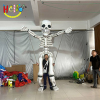 Décoration d'Halloween : Costume gonflable de squelette marchant, marionnette tête de mort pour défilé et spectacle