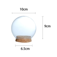 Cloche en verre transparent faite à la main, dôme de présentation pour la décoration de bureau, de maison ou de table