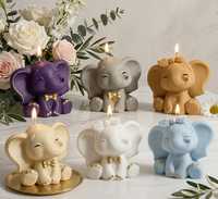 Nouvelle Conception Bougie Éléphant Bébé en Cire de Soja Parfumée aux Fruits, Cadeau de Baptême, Cadeau de Baby Shower, Saint-Valentin, Faite à la Main, Luxe, Mignonne