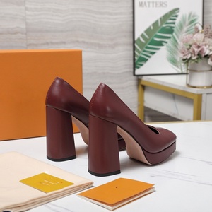 Chaussures à talons aiguilles pour femmes, en cuir véritable de haute qualité, élégantes, rouges, luxueuses, à talons fins, style formel, à enfiler - Product Image 5