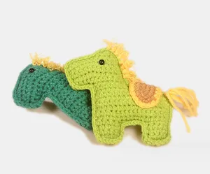 Pure Handgemaakte Wollen Gehaakte Groene Pony Sleutelhanger Hanger Tas Accessoires Schattig Groen Paard