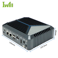 Barato N100 Fanless Mini Box Pc con DDR4 2 Intel I226 LAN 2COM 6USB 4K HD Audio SIM Linux Industrial Mini Pc para visión artificial