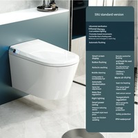 WC intelligent électrique haut de gamme avec siège chauffant, bidet mural intelligent pour salle de bain résidentielle haut de gamme