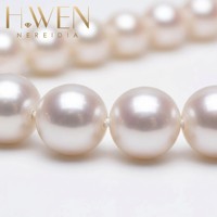 Collier de perles d'eau douce naturelles blanches parfaitement rondes de qualité 4A, 7-8 mm, avec un lustre intense de type Akoya, tendance 2026