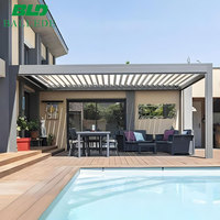 Pergola en aluminium imperméable pour l'extérieur, toit à lamelles motorisées, gazebo moderne pour patio, structure d'ombrage pour jardin, pour cour arrière