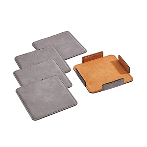 Set di 4 sottobicchieri in similpelle da accessori per bevande TD
