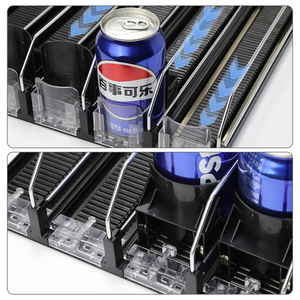 Estante expositor de latas de refresco con sistema de gravedad para supermercado, organizador de bebidas con rodillos para <span class=keywords><strong>nevera</strong></span>, sistema de empuje para estanterías de tiendas minoristas - Product Image 4