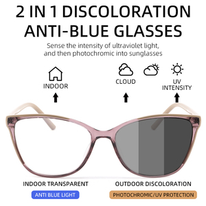 卸売ブルーライトブロッキングフォトクロミックサングラスカスタムロゴ眼鏡アンチブルー光放射フォトクロミックメガネ - Product Image 5