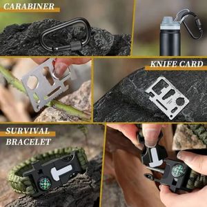 Equipo de Supervivencia en la Naturaleza, Juego de Herramientas Multifuncional de 16 Piezas, Hoja de 20 cm, Kit de Seguridad para Acampar al Aire Libre Compacto de 8.5 cm - Product Image 2